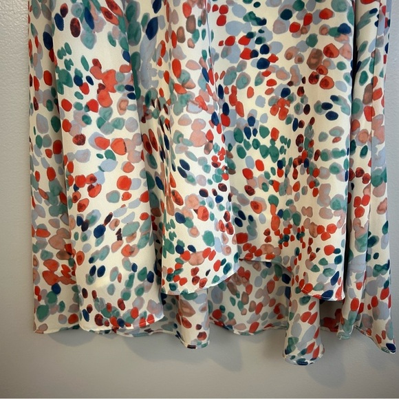 Maeve Colorful Cold Shoulder Dot Pattern Lightweight Flowy Dress Size Small - Picture 12 of 12